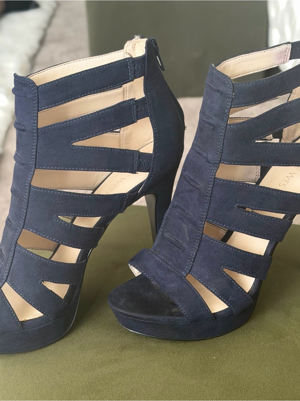 Women’s Suede Strappy Heeled Sandals - Picture 2 of 5